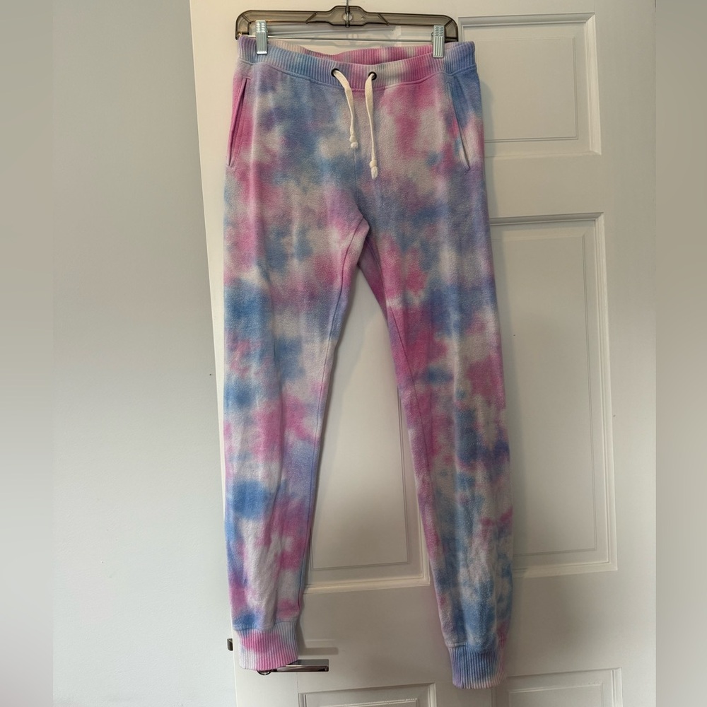 Women’s Pink and Blue Tie-Dye Low rise Sweatpants Twenty 5a Pastel Pants